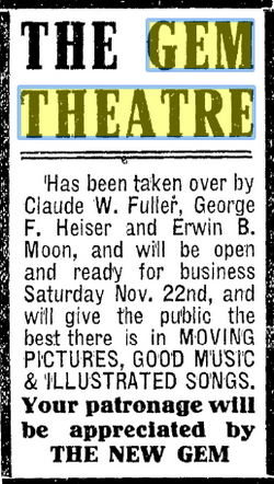 Gem Theatre - November 1913